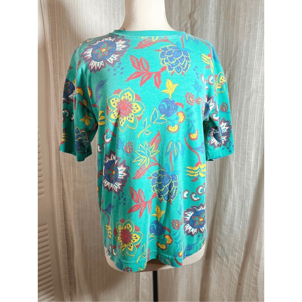 Middlebrook Park Blouse Size M 80's Vintage Cottagecore Floral Green Blouse